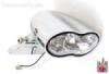Dual "Wave" Metric Motorcycle Headlight DUAL HEADLIGHT ET CHROME METRIC Image 