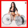 Set of Chrome 80 Spokes Wheels. 21x 2.15 and 18 x 8.5 250 Wide Rear for Custom Harley 21 18X8.5 80 SPOKES 250 DSR WHEELS Image 