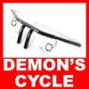 Black 1-1/4" Drag Handlebars 6" Rise with LED Turn Signals fit Harley-Davidson T-BARS 6-IN RISE 1-1/4 WITH LED TURN SIGNALS BLACK Image 