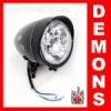 Bobber Gloss Black Headlight with Visor Light Lights fits Harley-Davidson Motorcycle Black Gloss Headlight Metal Visor XAN-204-B Image 