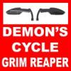 Black Billet Mirrors for Harley "Grim Reaper MIRRORS 116B Image 