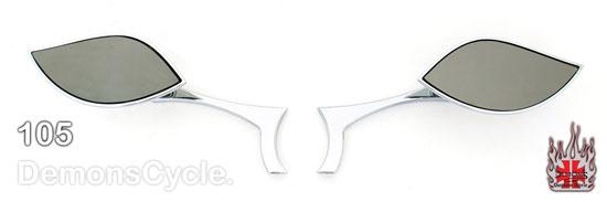 Chrome Billet Mirrors (Aspen Z) for Honda, Yamaha, Kawasaki, Suzuki, BMW, Ducati, Triumph any metric mirrors 105 M Image 
