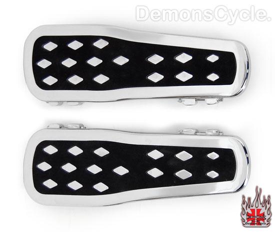 Chrome Big Foot Driver Diamond Floorboards Pegs for Harley-Davidson FLT FLST  Image 