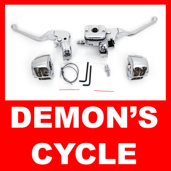Chrome Hand Controls for 1996-Up Single Disc Harley-Davidson Handlebars HAND CONTROLS Image 