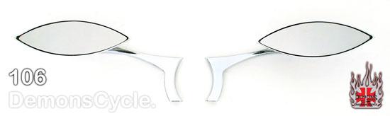 Chrome Billet Custom Mirrors Set (Cateye Z) for Harley-Davidson mirrors 106 Image 