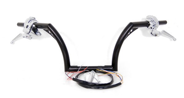 El Diablo 10" Black Ape Hangers 1-1/4" Diameter with Hand Controls and Switches for Harley-Davidson