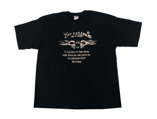 Demon's Cycle Punk T-Shirt Skulls S (Black Front Print)