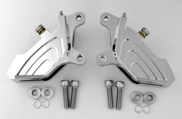 Set 2 Front Chrome Billet 4-Piston Custom Brake Calipers Harley-Davidson Touring Dresser Bagger Models