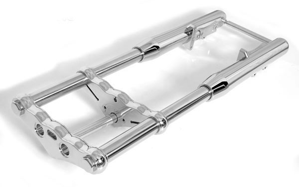 Chrome Wideglide Billet Front End 2" Over Stock 3 Degree Raked Dual or Single Disc for Harley Davidson 2000-Up Models