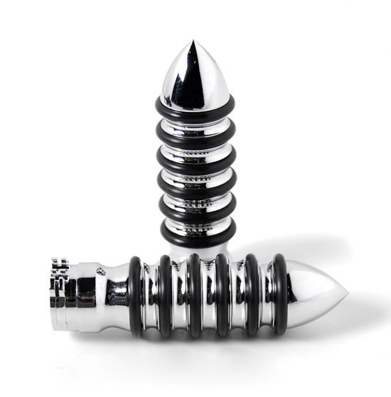 Chrome Billet Hand Grips RETRO 60's Bullet Tips for Harley-Davidson 