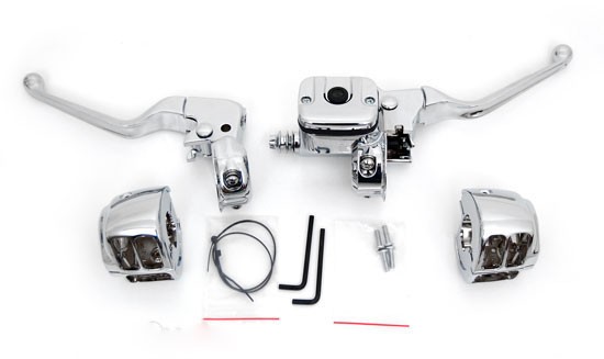 Chrome Hand Controls for 1996-Up Single Disc Harley-Davidson Handlebars
