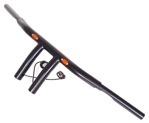 Black 1-1/4" Drag Handlebars 10" Rise with LED Turn Signals fit Harley-Davidson 