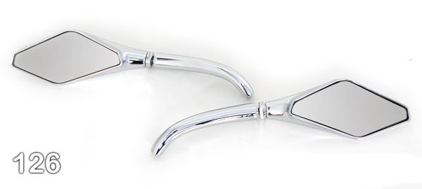 Chrome Billet Convex Mirrors Set (Golf style) for Harley-Davidson and Metric Motorcycles