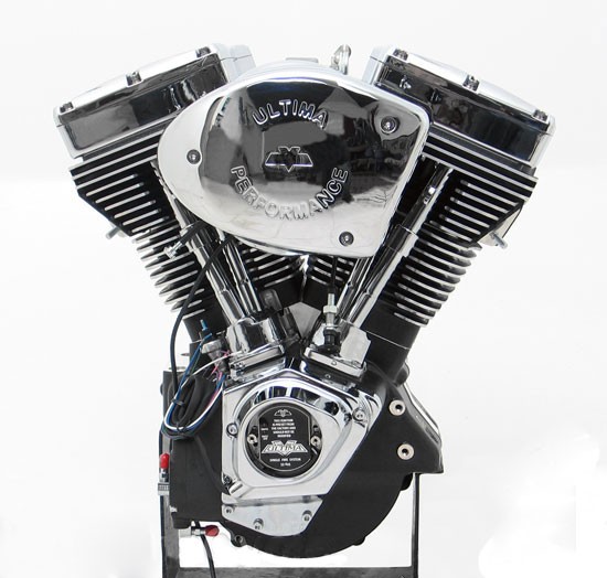 Black El Bruto 113ci Complete Driveline Open Belt Primary 6 spd Transmission for Harley-Davidson