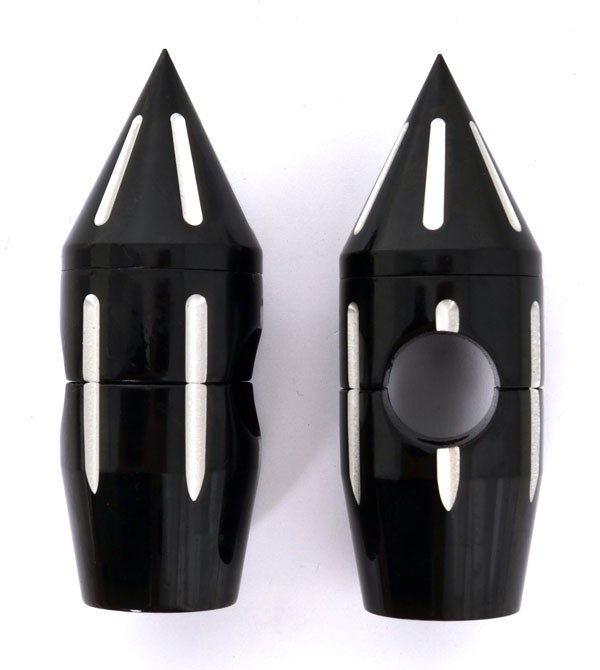 2" Rise Black Billet Spike Risers for Harley-Davidson Handlebars