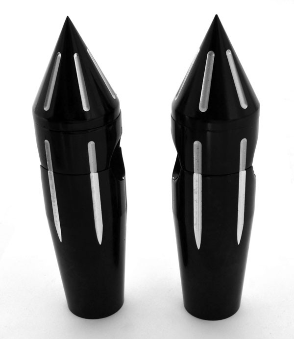 4" Rise Black Billet Spike Risers for Harley-Davidson Handlebars