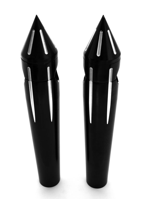 8" Rise Black Billet Spike Risers for Harley-Davidson Handlebars