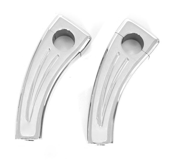 4" Chrome Billet Handlebars Custom Risers 1.25" Pull-back for Harley-Davidson Motorcycle Front Ends