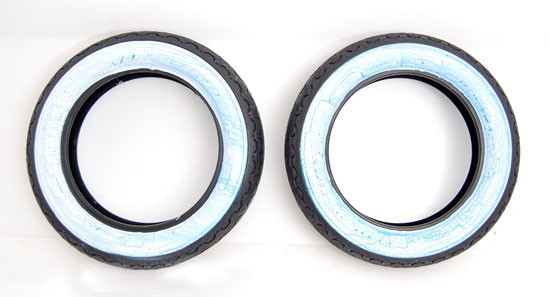 Set of 2 Whitewall "GANGSTER" AVON Tires Front and Rear MT90- 16" for Harley-Davidson