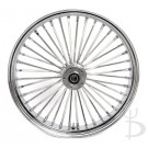 21"x3.5" Chrome Mammoth 40 Fat Spokes Front Wheel With 25mm ABS Bearings for Harley-Davidson Dual Disc FLH 