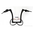 El Diablo 14" Black Ape Hangers 1-1/4" Diameter with Black Hand Controls and Switches for Harley-Davidson