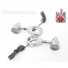 Bullet LED Blinkers RED with 39mm Front Legs Clamps Motorcycle Turn Signals