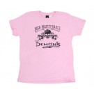 Demon's Cycle Logo Ladies T-Shirt "High Maintenance" Pink Extra Large