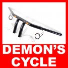 Black 1-1/4" Drag Handlebars 4" Rise with LED Turn Signals fit Harley-Davidson