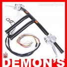 Black 1-1/4" Handlebars T-Bars with Built-In Blinkers 10" Rise with Hand Controls + Switches for Harley-Davidson