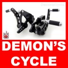 2" Extended Custom Black Billet Forward Controls for Harley Big Twins 1970-99 STUB NOSE