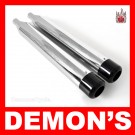 4" O.D. Harley-Davidson FLH FLT Dresser Road King Exhaust Mufflers Chrome with Black Billet Hollow Point Tips