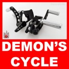 Custom Black Billet Forward Controls for Harley Big Twins 2000-Up Knurled