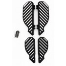 Black Billet Halfmoon Slotted Floorboards Pegs for Harley-Davidson FLT FLST 1988 to 2015 dressers and touring models