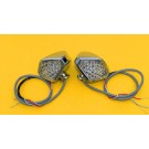 Chrome Mini BlinkersHarley RED Turn Signals 3 wire