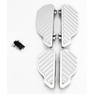 Chrome Billet Halfmoon Slotted Floorboards Pegs for Harley-Davidson FLT FLST 1988 to 2015 dressers and touring models