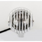 Universal Polished Halogen 4 3/4" Headlight with Billet Grille fits Harley-Davidson Motorcycles