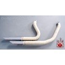 White Heat Wrapped EXHAUST Pipes QUICK DRAW for Harley-Davidson Big Twins