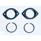 Chrome Exhaust Flanges with Snap Rings Kit for Harley Evolution Motors