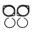 Black Exhaust Flanges with Snap Rings Kit for Harley Evolution Motors