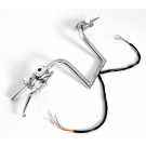 12" Rise Frisco Chubby's Ape Hangers 1-1/4" Diameter Handlebars with Hand Controls and Switches for Harley Motorcycles