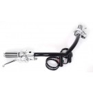 1-1/4" Black Handlebars M-Bars 4.5" Rise with Hand Controls, Switches and Grips for Harley