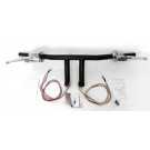 Black 1-1/4" Handlebars T-Bars 6" Rise with Hand Controls and Switches for Harley