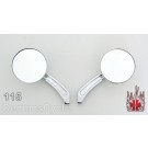Round Chrome Mirrors for Honda, Yamaha, Suzuki, Kawasaki, BMW, Ducati, Triumph any metric