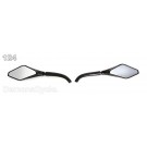 Black Billet Convex Mirrors Set (Golf style) for Harley-Davidson and Metric Motorcycles