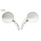 Chrome Billet Mirrors Large Round with 3D Flames for Harley-Davidson and Metric Motorcycles