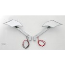 Chrome Mirrors for Harley with Built-In LED Turn Signals/Running Lights