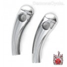 4" Chrome Billet Handlebars Custom Risers 1.25" Pull-back for Harley-Davidson Motorcycle Front Ends