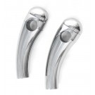 4" Chrome Billet Handlebars Custom Risers 1.25" Pull-back for Harley-Davidson Motorcycle Front Ends