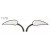 Black Powdercoated Metric Motorcycle Mirrors Set for Honda Yamaha Suzuki Kawasaki etc