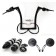Blackout Kit. El Diablo 16" Black Ape Hangers with Black Hand Controls Switches Grips and Mirrors for Harley-Davidson